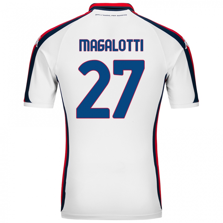 Enfant Maillot Gabriele Magalotti #27 Blanc Tenues Extérieur 2024/25 T-Shirt Belgique