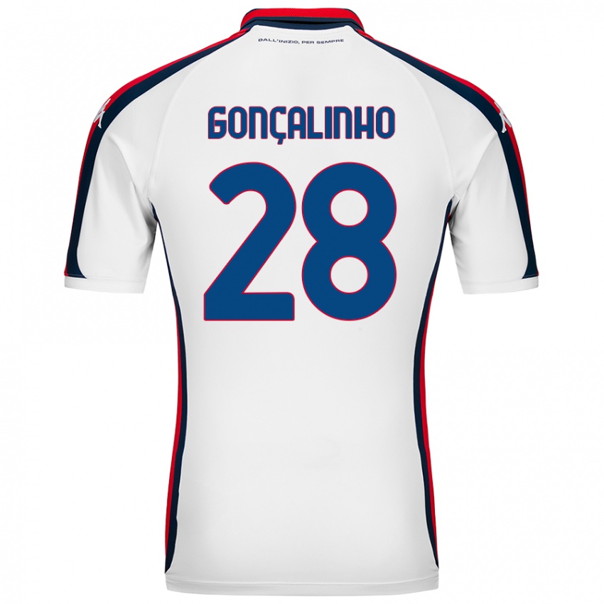 Enfant Maillot João Gonçalinho #28 Blanc Tenues Extérieur 2024/25 T-Shirt Belgique