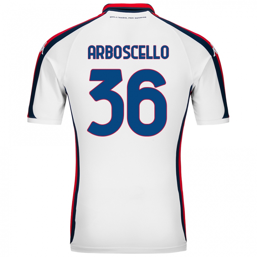 Enfant Maillot Riccardo Arboscello #36 Blanc Tenues Extérieur 2024/25 T-Shirt Belgique