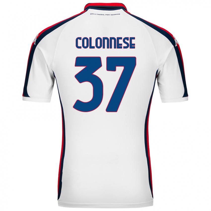 Enfant Maillot Lorenzo Colonnese #37 Blanc Tenues Extérieur 2024/25 T-Shirt Belgique