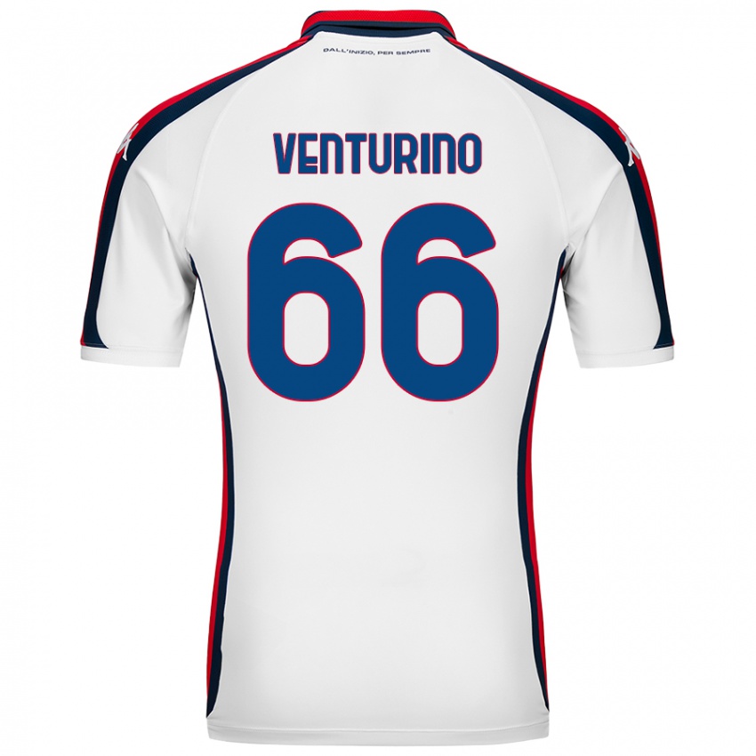 Enfant Maillot Lorenzo Venturino #66 Blanc Tenues Extérieur 2024/25 T-Shirt Belgique