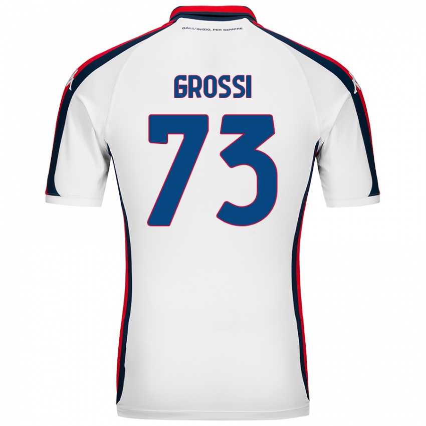 Enfant Maillot Jacopo Grossi #73 Blanc Tenues Extérieur 2024/25 T-Shirt Belgique