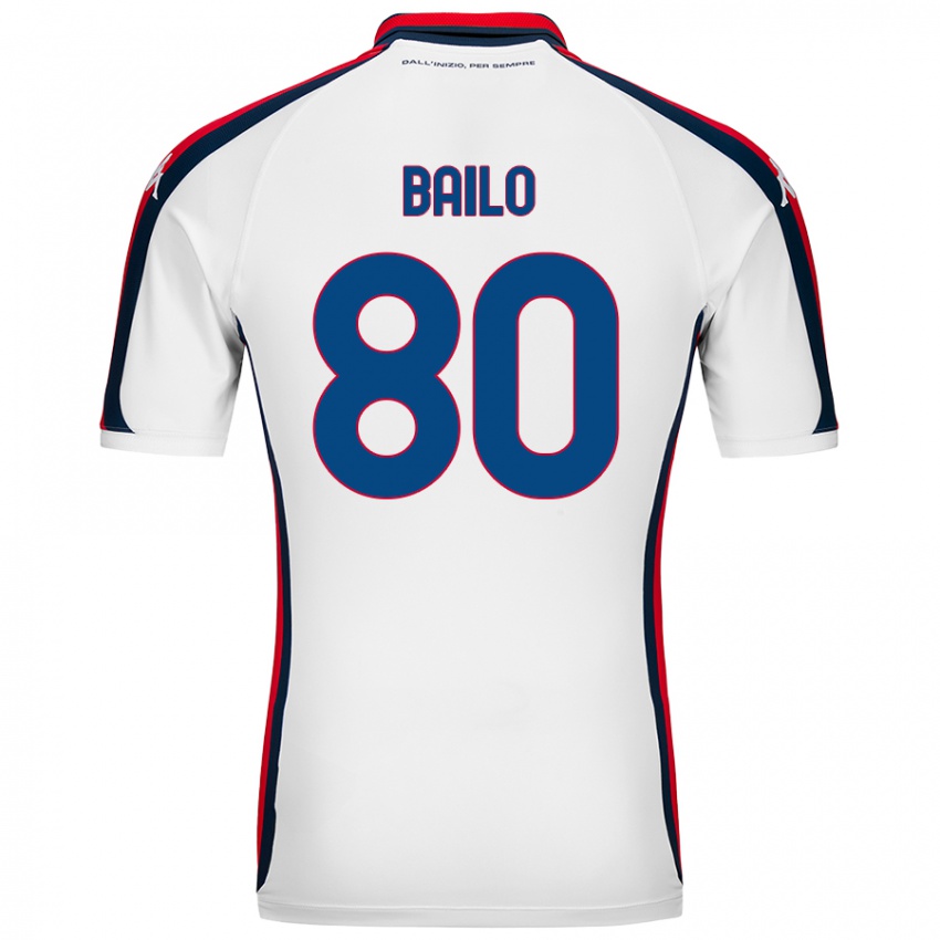 Enfant Maillot Giorgio Bailo #80 Blanc Tenues Extérieur 2024/25 T-Shirt Belgique