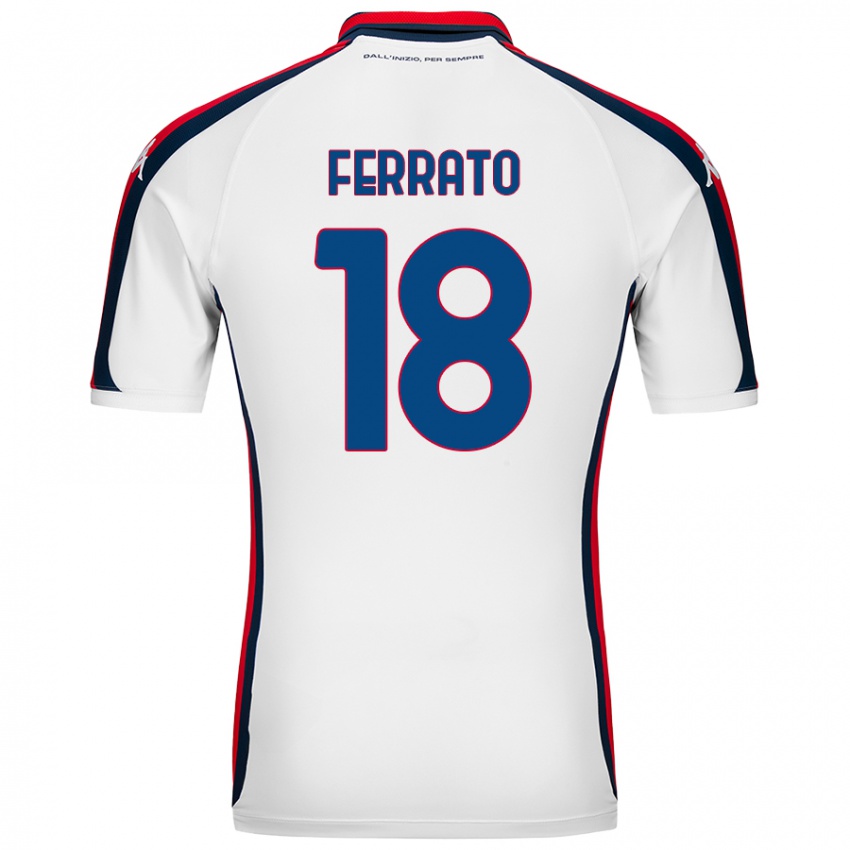 Enfant Maillot Claudia Ferrato #18 Blanc Tenues Extérieur 2024/25 T-Shirt Belgique