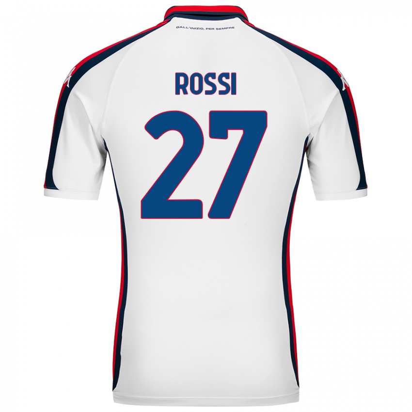 Enfant Maillot Lucrezia Rossi #27 Blanc Tenues Extérieur 2024/25 T-Shirt Belgique