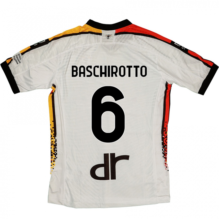 Kinderen Federico Baschirotto #6 Wit Zwart Uitshirt Uittenue 2024/25 T-Shirt België