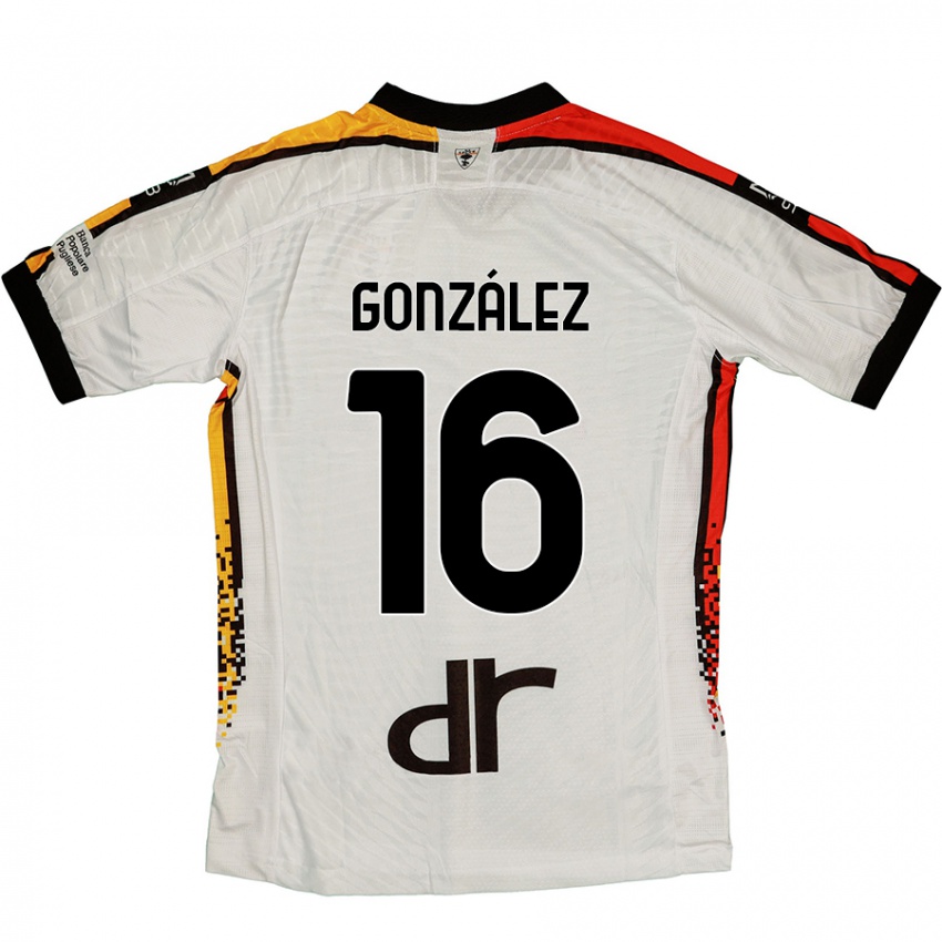 Kinderen Joan González #16 Wit Zwart Uitshirt Uittenue 2024/25 T-Shirt België