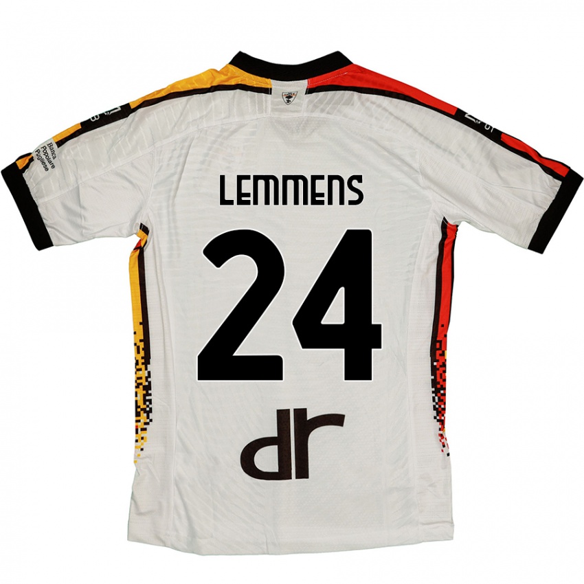 Kinderen Mats Lemmens #24 Wit Zwart Uitshirt Uittenue 2024/25 T-Shirt België