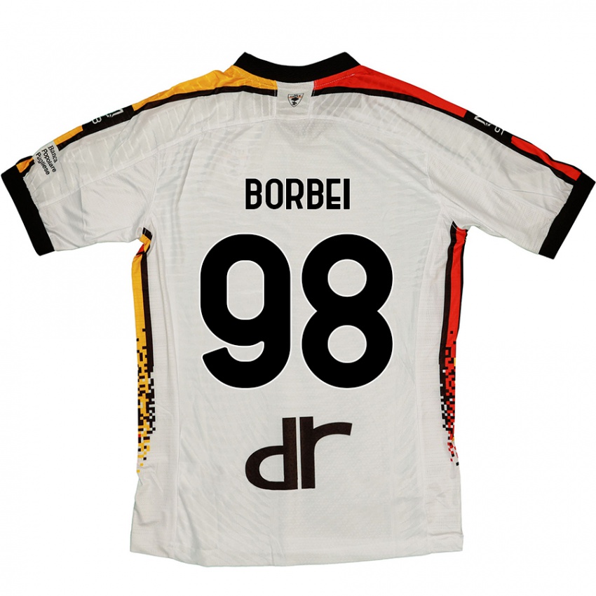 Kinderen Alexandru Borbei #98 Wit Zwart Uitshirt Uittenue 2024/25 T-Shirt België