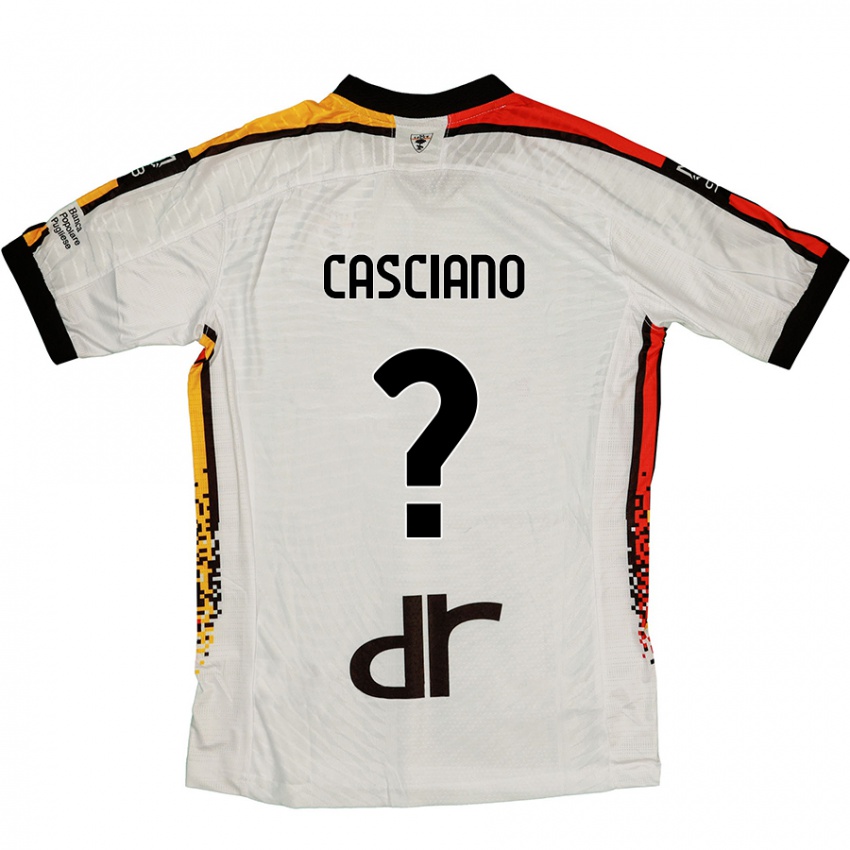 Kinderen Emmanuel Casciano #0 Wit Zwart Uitshirt Uittenue 2024/25 T-Shirt België