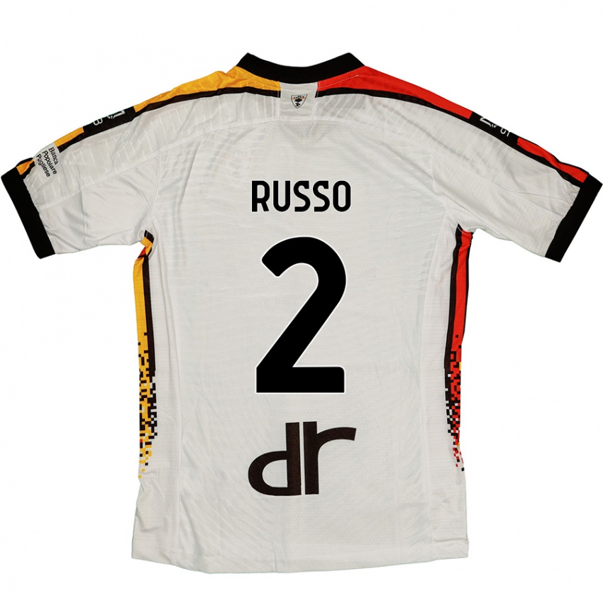 Kinderen Luca Russo #2 Wit Zwart Uitshirt Uittenue 2024/25 T-Shirt België