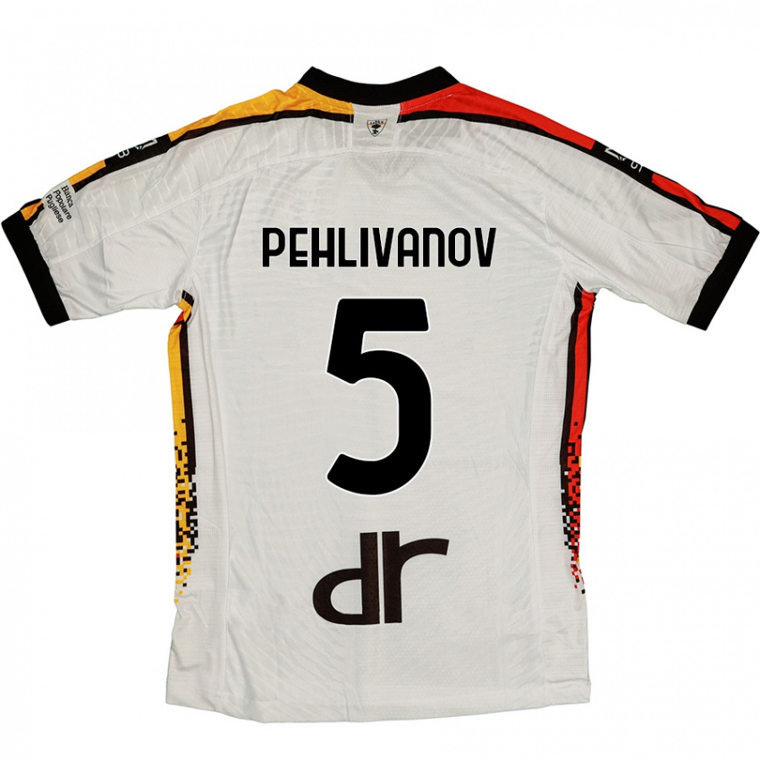 Kinderen Cristian Pehlivanov #5 Wit Zwart Uitshirt Uittenue 2024/25 T-Shirt België