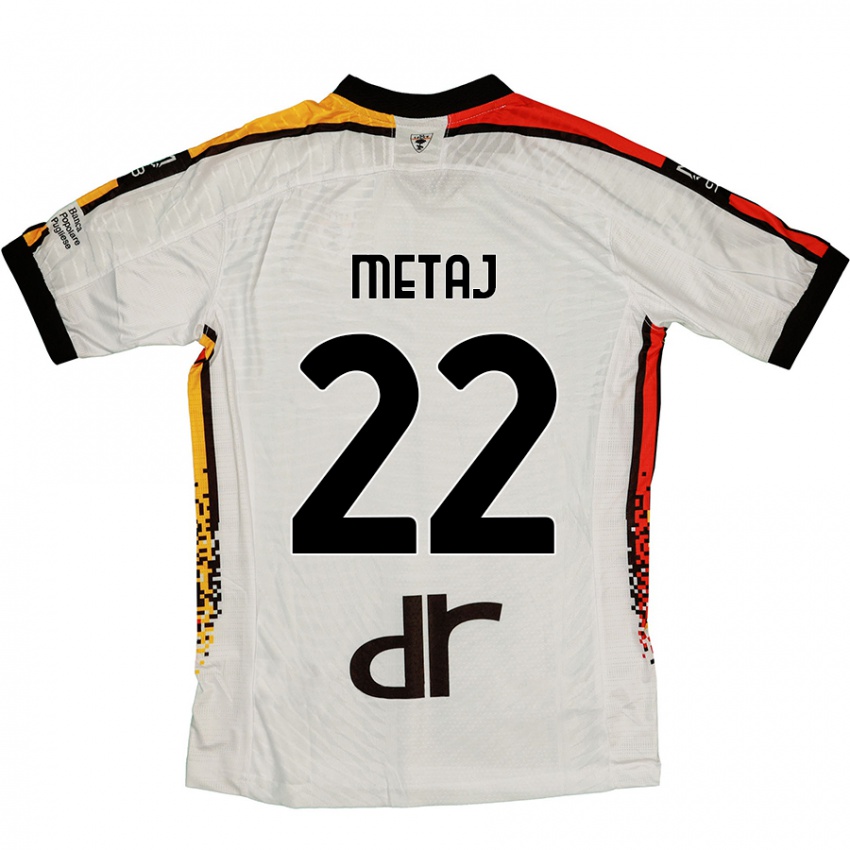 Kinderen Dejvi Metaj #22 Wit Zwart Uitshirt Uittenue 2024/25 T-Shirt België