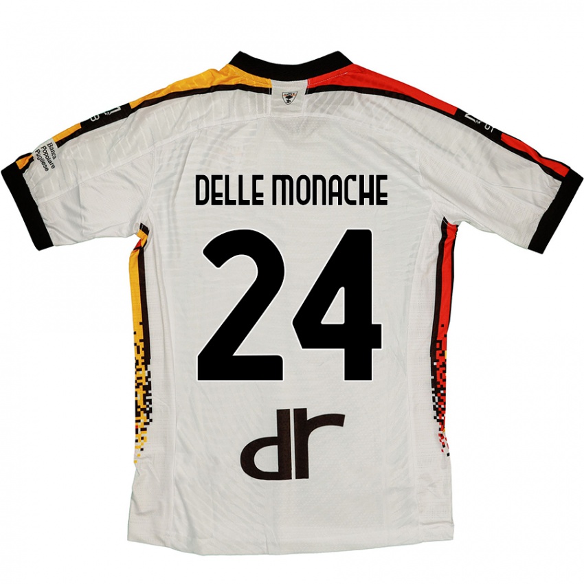 Kinderen Marco Delle Monache #24 Wit Zwart Uitshirt Uittenue 2024/25 T-Shirt België