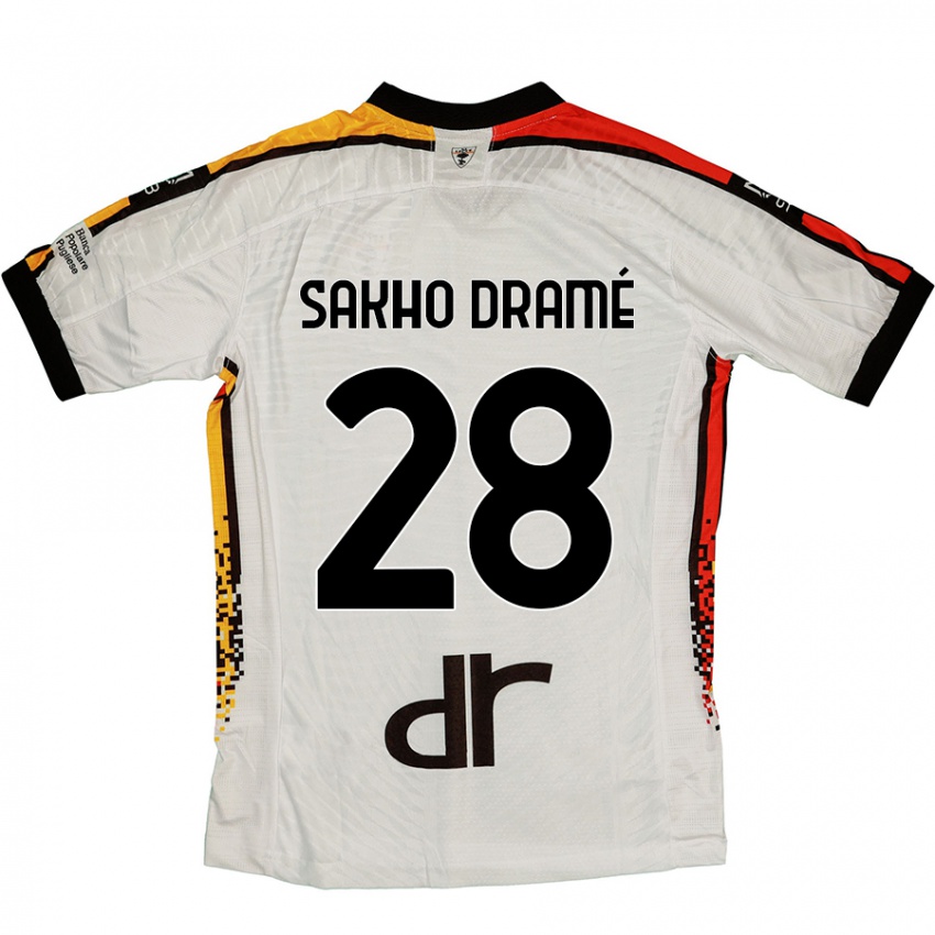 Kinderen Samba Sakho Dramé #28 Wit Zwart Uitshirt Uittenue 2024/25 T-Shirt België