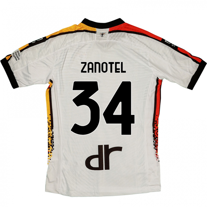 Kinderen Giovanni Zanotel #34 Wit Zwart Uitshirt Uittenue 2024/25 T-Shirt België