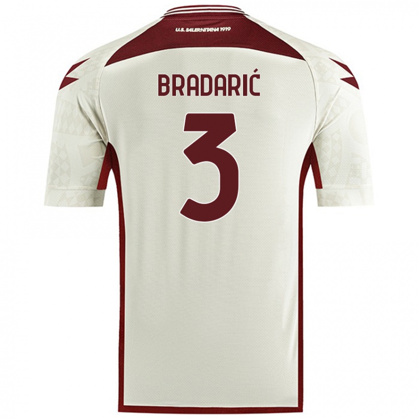 Enfant Maillot Domagoj Bradarić #3 Couleur Crème Tenues Extérieur 2024/25 T-Shirt Belgique