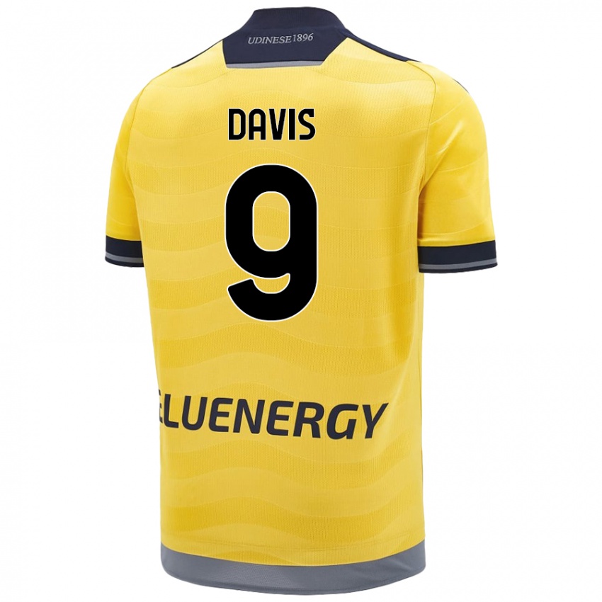 Enfant Maillot Keinan Davis #9 Doré Tenues Extérieur 2024/25 T-Shirt Belgique