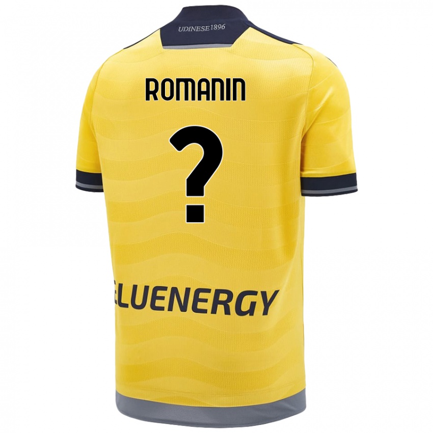 Enfant Maillot Mattia Romanin #0 Doré Tenues Extérieur 2024/25 T-Shirt Belgique