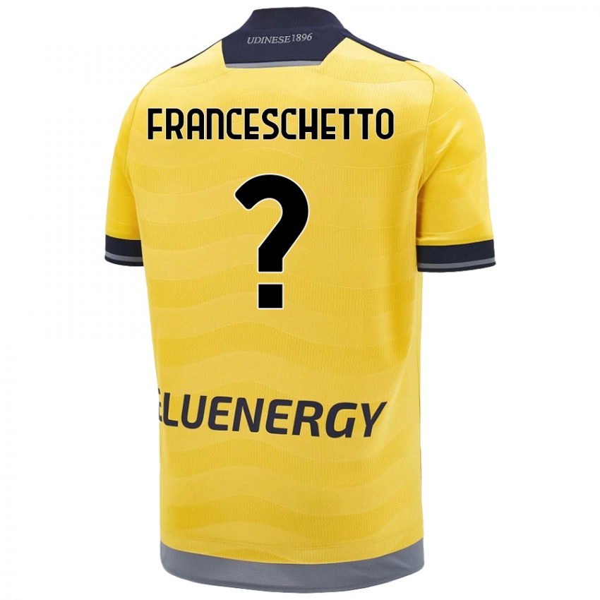 Enfant Maillot Mattia Franceschetto #0 Doré Tenues Extérieur 2024/25 T-Shirt Belgique