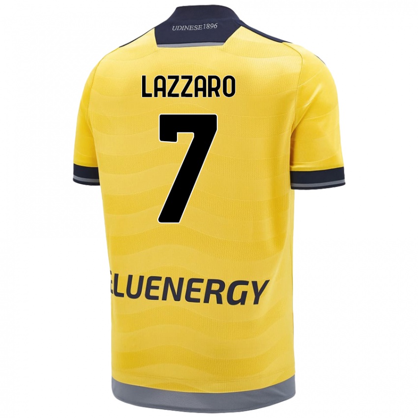 Enfant Maillot Davide Lazzaro #7 Doré Tenues Extérieur 2024/25 T-Shirt Belgique