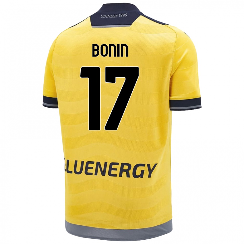 Enfant Maillot Luca Bonin #17 Doré Tenues Extérieur 2024/25 T-Shirt Belgique