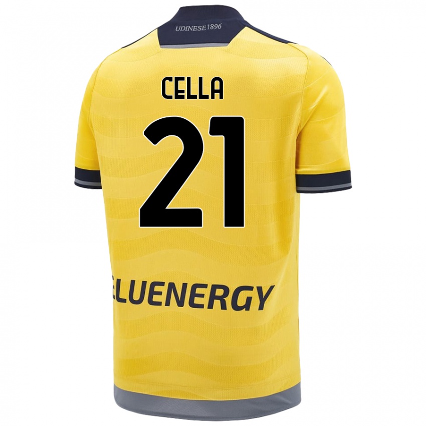 Enfant Maillot Leonardo Cella #21 Doré Tenues Extérieur 2024/25 T-Shirt Belgique