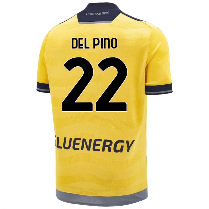 Enfant Maillot Lorenzo Del Pino #22 Doré Tenues Extérieur 2024/25 T-Shirt Belgique