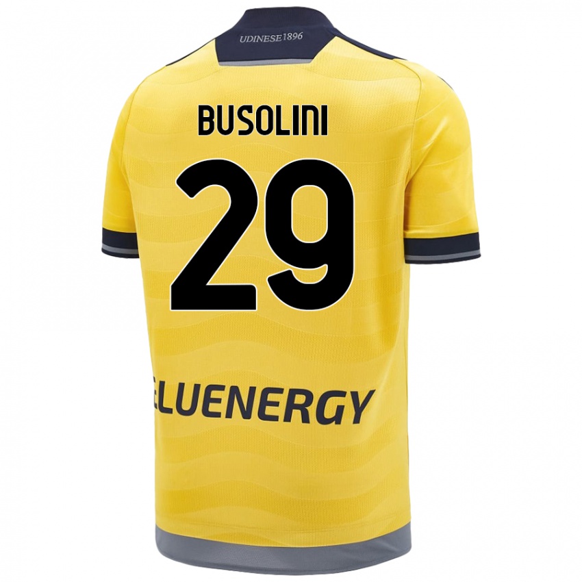 Enfant Maillot Alessandro Busolini #29 Doré Tenues Extérieur 2024/25 T-Shirt Belgique