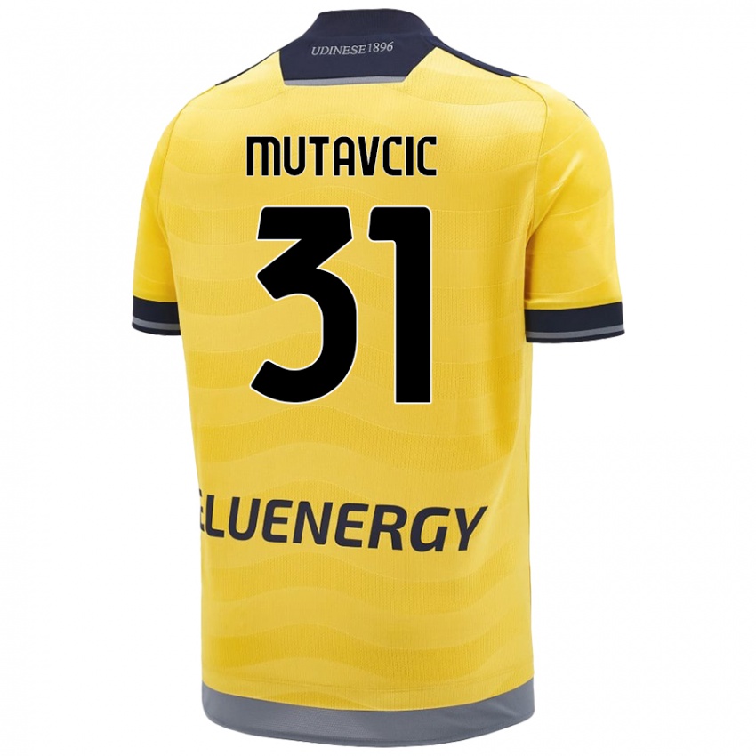 Enfant Maillot Jan Mutavcic #31 Doré Tenues Extérieur 2024/25 T-Shirt Belgique