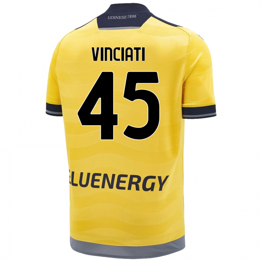 Enfant Maillot Giulio Vinciati #45 Doré Tenues Extérieur 2024/25 T-Shirt Belgique