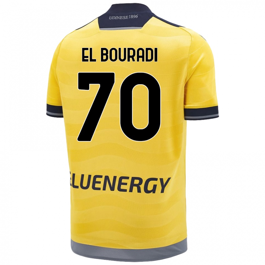 Enfant Maillot Walid El Bouradi #70 Doré Tenues Extérieur 2024/25 T-Shirt Belgique