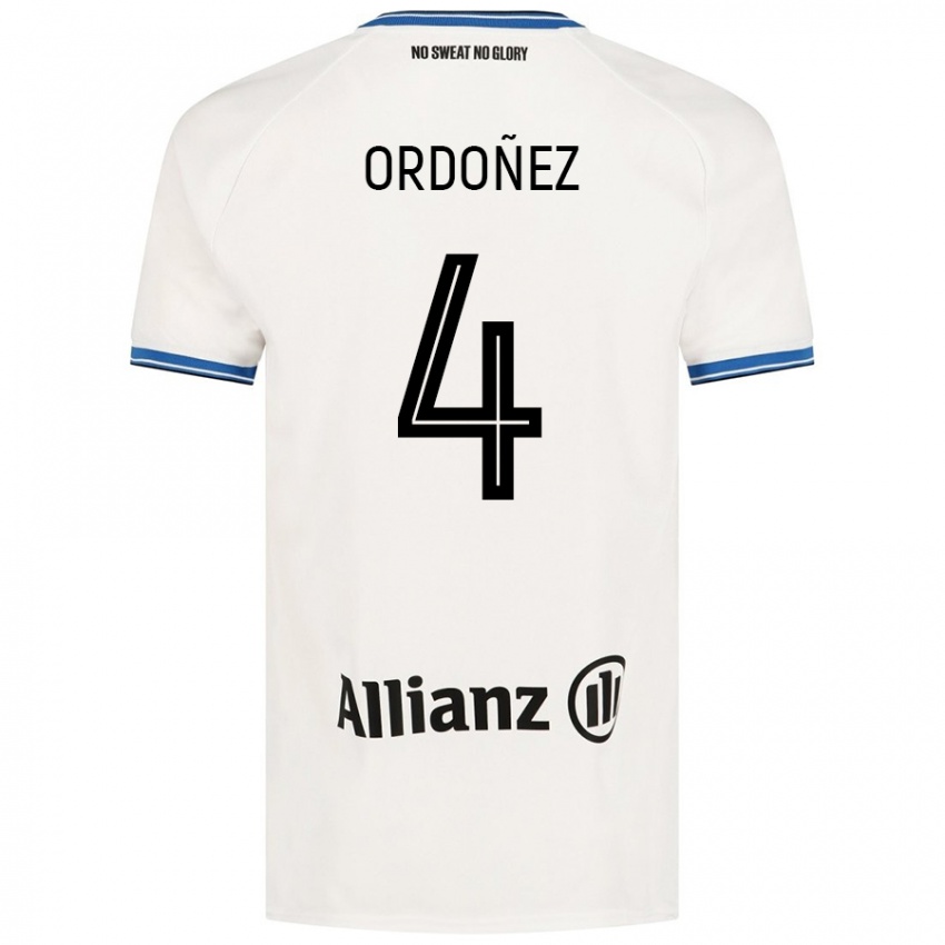 Enfant Maillot Joel Ordóñez #4 Blanc Tenues Extérieur 2024/25 T-Shirt Belgique