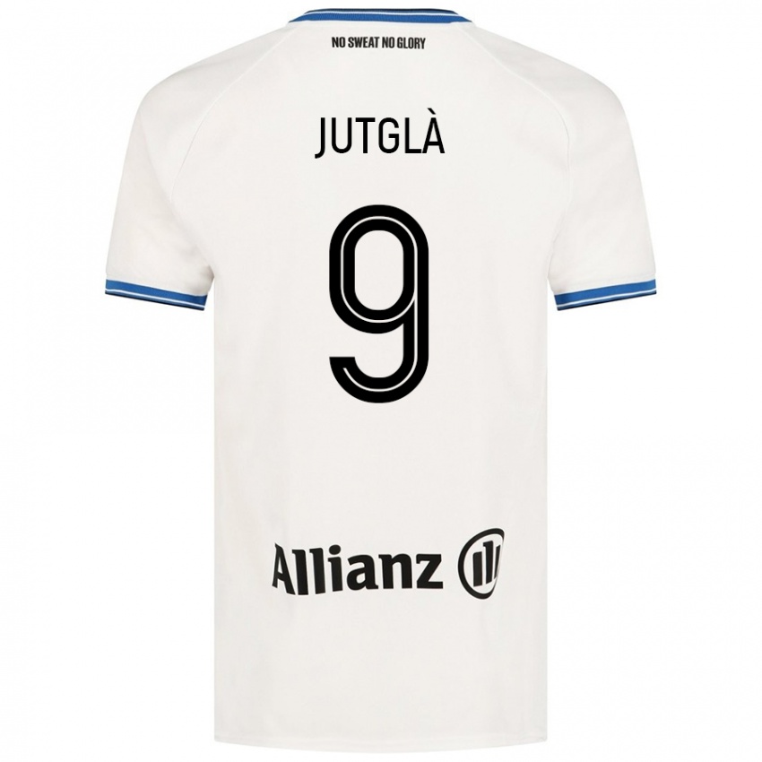 Enfant Maillot Ferran Jutglà #9 Blanc Tenues Extérieur 2024/25 T-Shirt Belgique