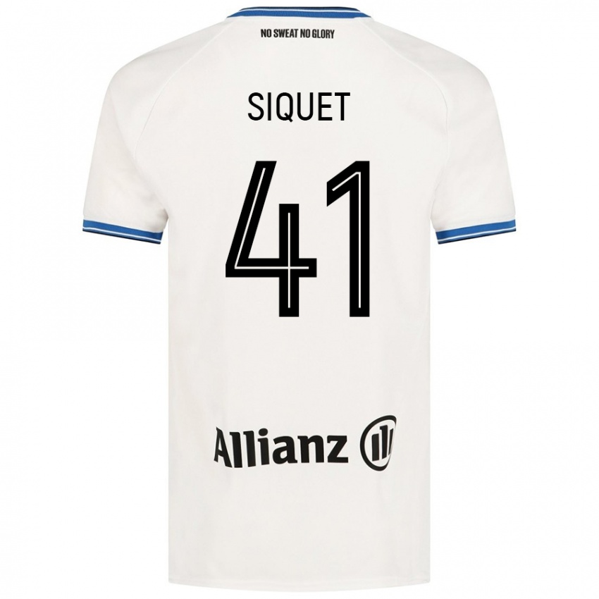 Enfant Maillot Hugo Siquet #41 Blanc Tenues Extérieur 2024/25 T-Shirt Belgique