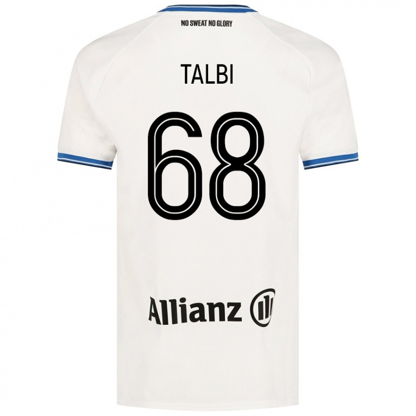 Enfant Maillot Chemsdine Talbi #68 Blanc Tenues Extérieur 2024/25 T-Shirt Belgique