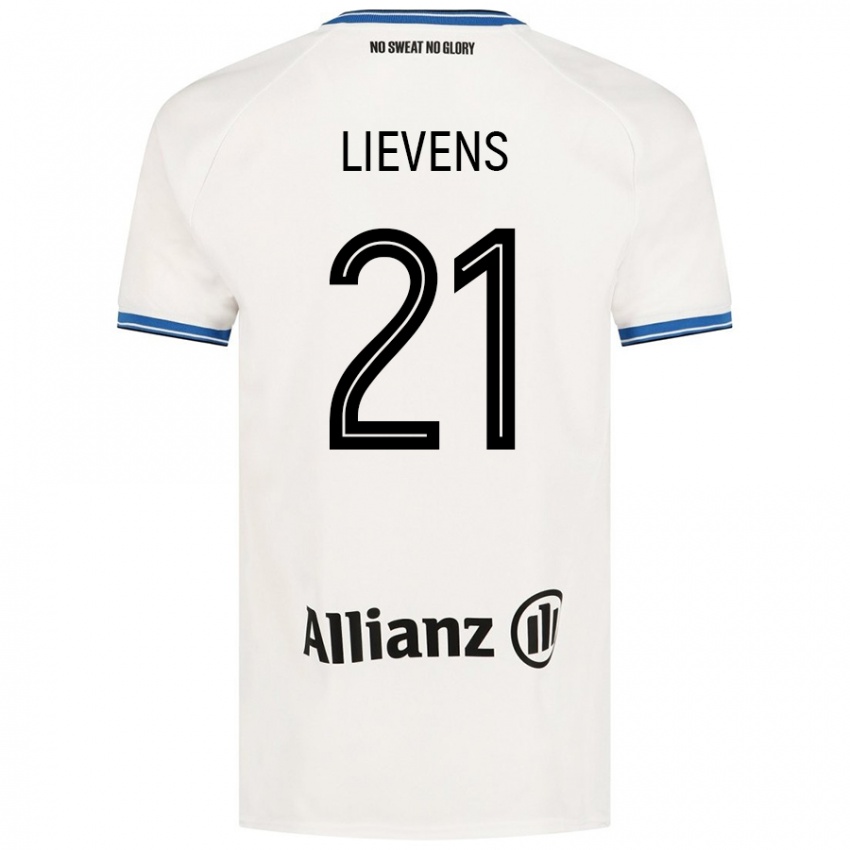 Enfant Maillot Caitlin Lievens #21 Blanc Tenues Extérieur 2024/25 T-Shirt Belgique