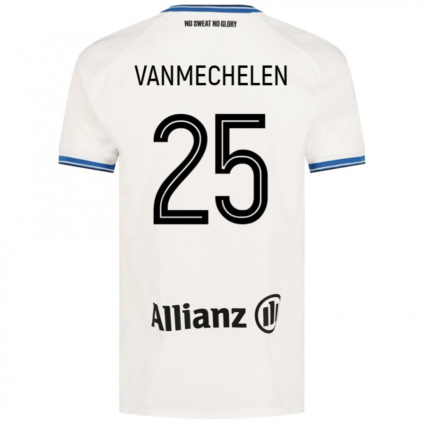 Enfant Maillot Davinia Vanmechelen #25 Blanc Tenues Extérieur 2024/25 T-Shirt Belgique