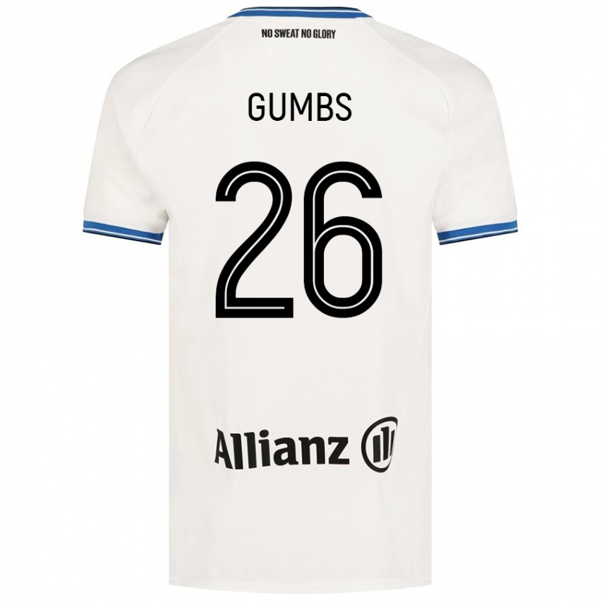 Enfant Maillot Aisse Gumbs #26 Blanc Tenues Extérieur 2024/25 T-Shirt Belgique