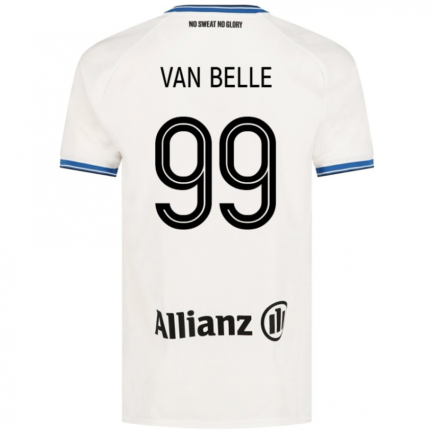 Enfant Maillot Lyndsey Van Belle #99 Blanc Tenues Extérieur 2024/25 T-Shirt Belgique