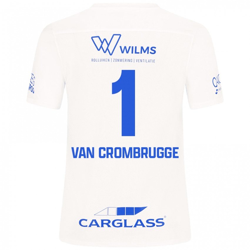 Enfant Maillot Hendrik Van Crombrugge #1 Blanc Tenues Extérieur 2024/25 T-Shirt Belgique