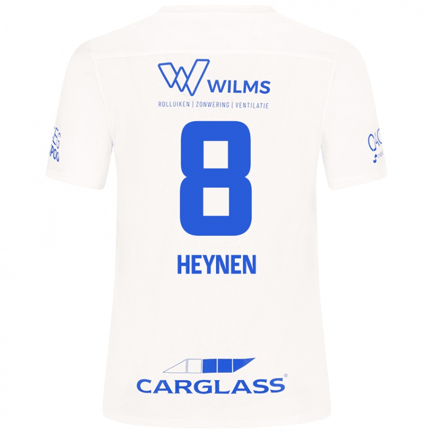 Enfant Maillot Bryan Heynen #8 Blanc Tenues Extérieur 2024/25 T-Shirt Belgique