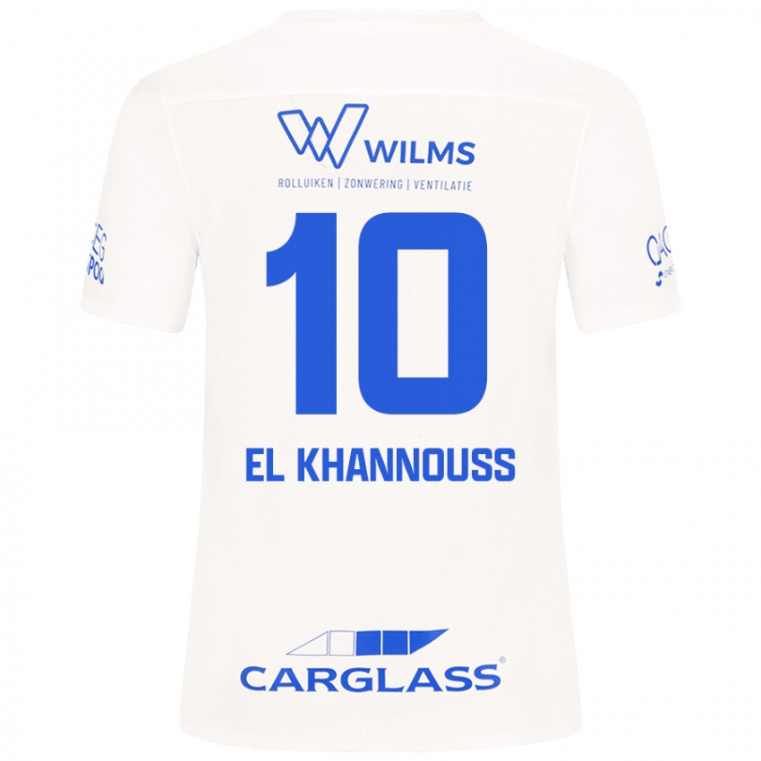 Enfant Maillot Bilal El Khannouss #10 Blanc Tenues Extérieur 2024/25 T-Shirt Belgique