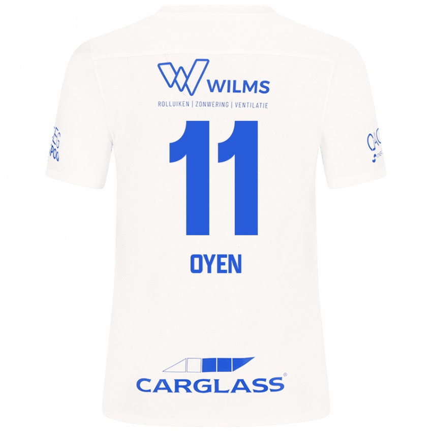 Enfant Maillot Luca Oyen #11 Blanc Tenues Extérieur 2024/25 T-Shirt Belgique