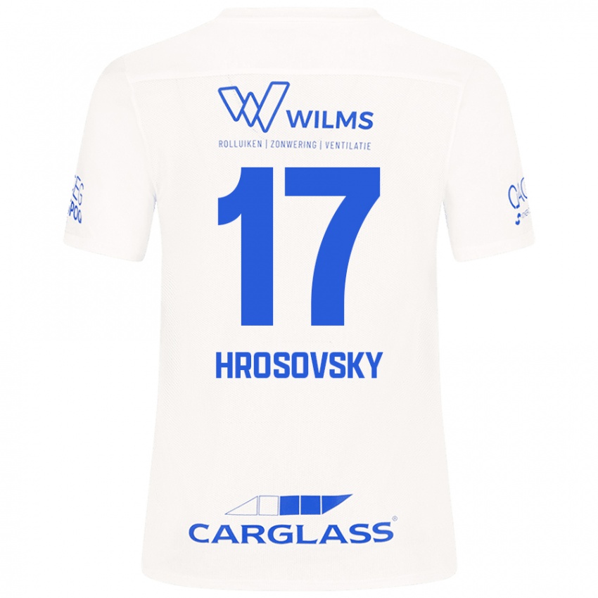 Enfant Maillot Patrik Hrosovsky #17 Blanc Tenues Extérieur 2024/25 T-Shirt Belgique