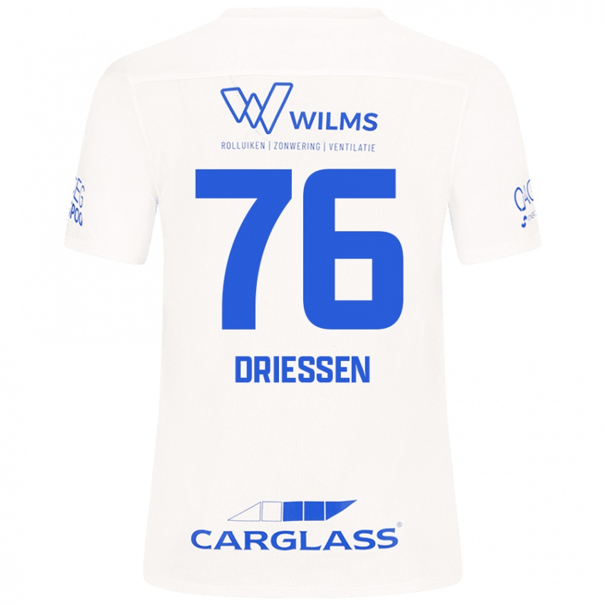 Enfant Maillot Jelle Driessen #76 Blanc Tenues Extérieur 2024/25 T-Shirt Belgique