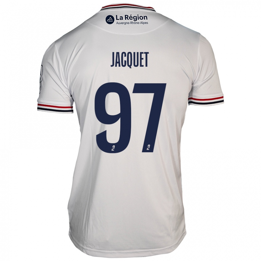 Enfant Maillot Jérémy Jacquet #97 Blanc Tenues Extérieur 2024/25 T-Shirt Belgique