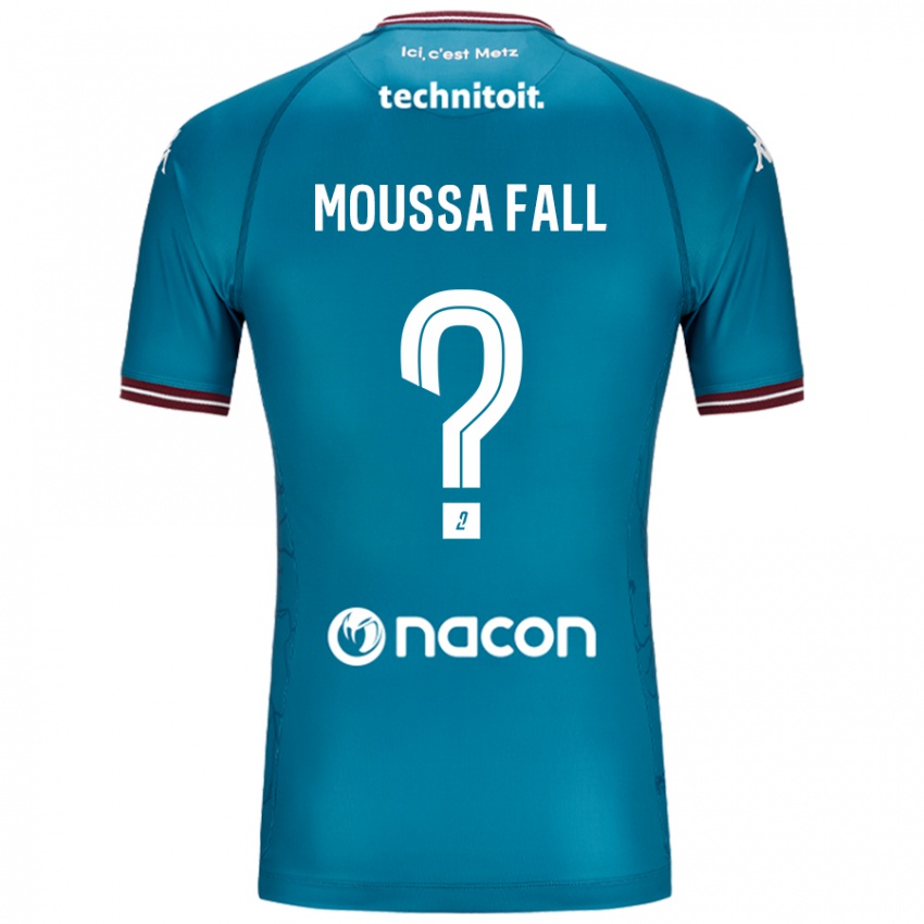 Kinderen Pape Moussa Fall #0 Blauw Petrol Uitshirt Uittenue 2024/25 T-Shirt België