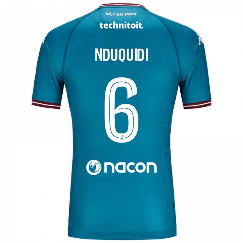 Kinderen Joseph Nduquidi #6 Blauw Petrol Uitshirt Uittenue 2024/25 T-Shirt België