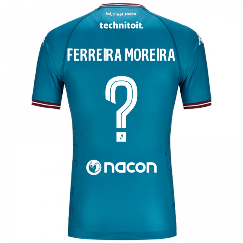 Kinderen Ruben Ferreira Moreira #0 Blauw Petrol Uitshirt Uittenue 2024/25 T-Shirt België